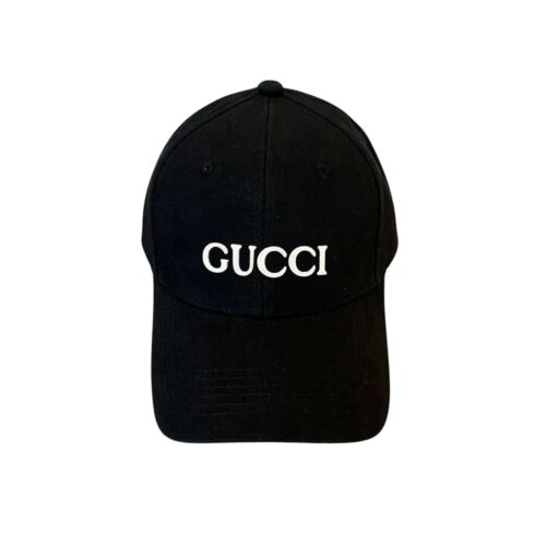 Gucci Embroidered Logo Cotton Baseball Cap Black