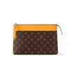 Louis Vuitton Pochette Voyage MM Monogram Macassar Clutch Bag Safran Yellow 29Cm M13198