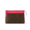 Louis Vuitton Pochette Voyage MM Monogram Macassar Clutch Bag Pondichery Pink 29Cm M13356