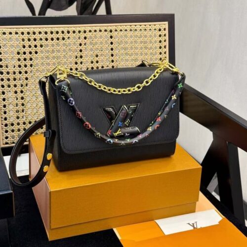 Alternative view of Louis Vuitton X Takashi Murakami Twist MM Epi Leather Shoulder Bag Black 23cm M13243