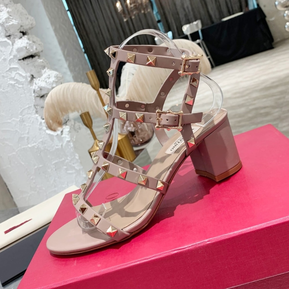 Valentino Garavani Rockstud Ankle Strap Sandal 60mm Beige 7W2S0491VBP P45 - Image 5