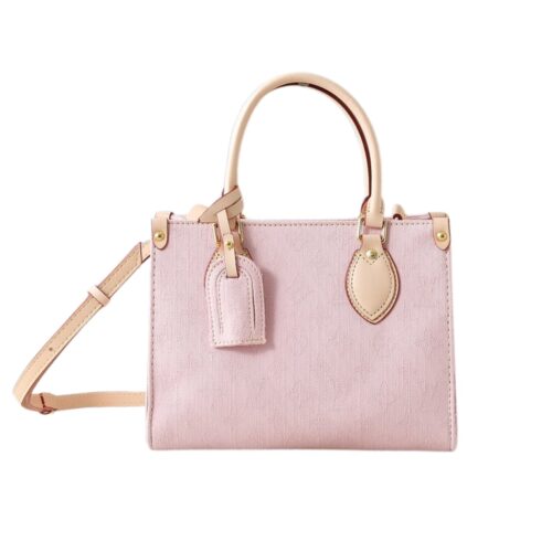 Louis Vuitton Onthego PM Tote Bag Denim Washed Pink 25Cm