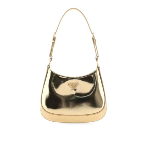 Prada Cleo Patent Leather Shoulder Bag Gold 27cm