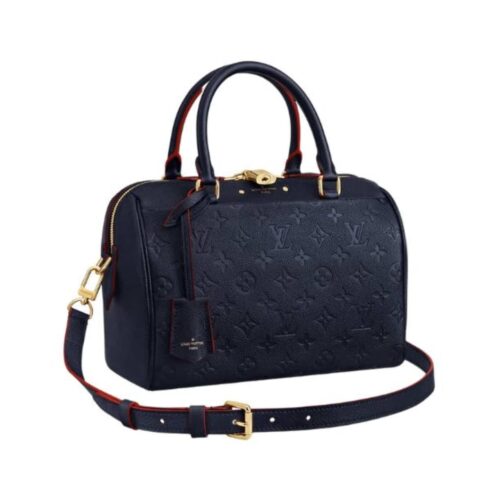 Louis Vuitton Speedy Bandoulière 25 Monogram Empreinte Handle Bag Navy 25Cm M43501