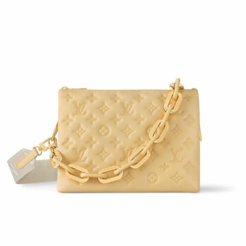 Louis Vuitton Coussin PM Monogram Embossed Shoulder Bag Yellow 26Cm M25112