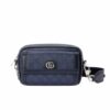 Gucci Ophidia Mini GG Supreme Canvas Crossbody Bag Dark Blue 20Cm