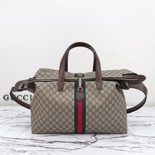 Alternative view of Gucci Jackie 1961 GG Supreme Canvas Shoulder Bag Beige Ebony 45Cm