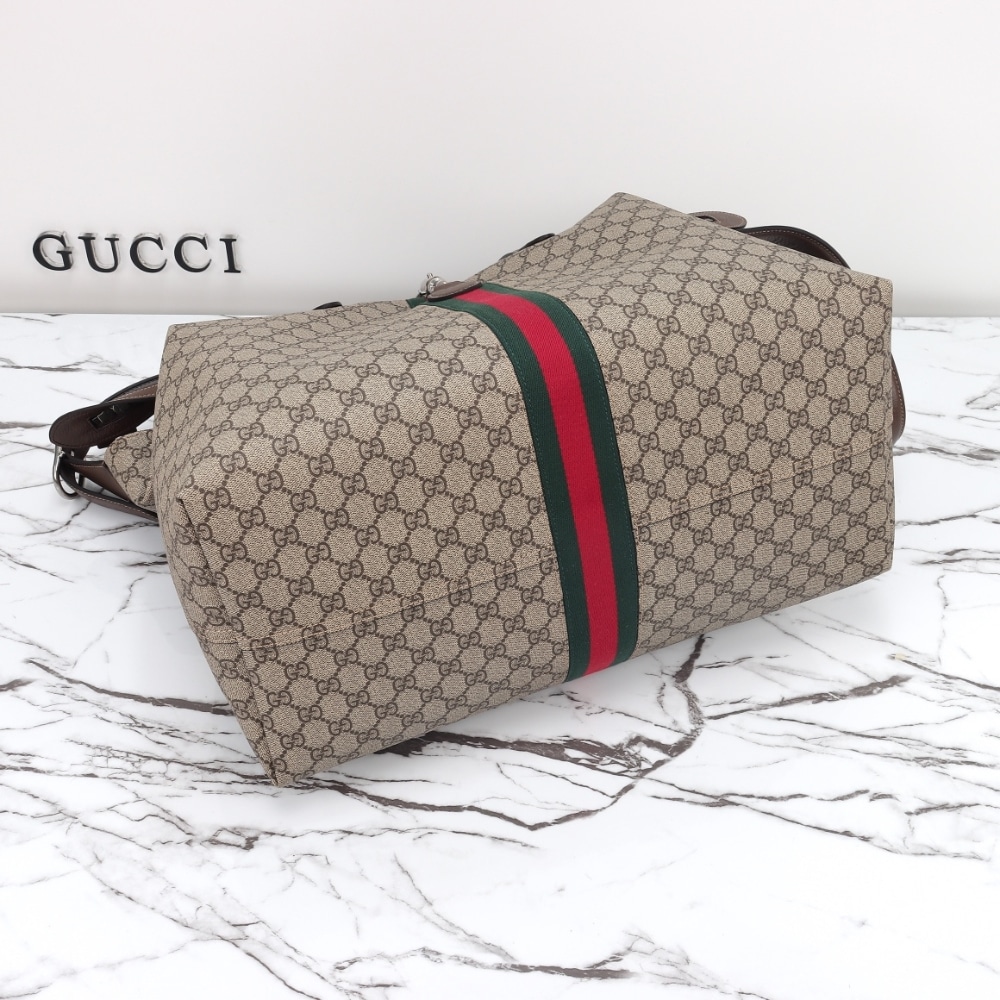 Gucci Jackie 1961 GG Supreme Canvas Shoulder Bag Beige Ebony 45Cm - Image 4