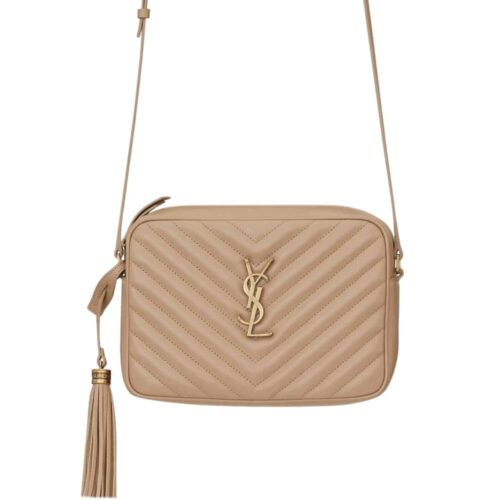 Saint Laurent Lou Camera Quilted Leather Crossbody Bag Beige 23cm 612544DV7072721