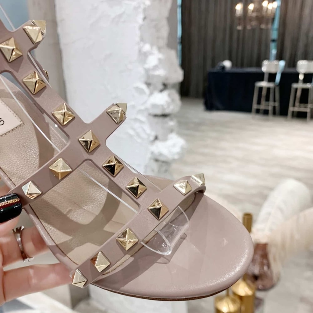Valentino Garavani Rockstud Ankle Strap Sandal 60mm Beige 7W2S0491VBP P45 - Image 6