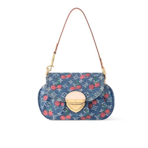 Louis Vuitton X TM Sunset Monogram Cherry Denim Shoulder Bag 27cm M13680