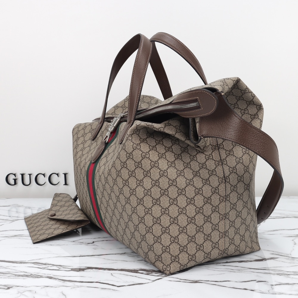 Gucci Jackie 1961 GG Supreme Canvas Shoulder Bag Beige Ebony 45Cm - Image 5