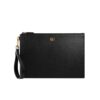 Gucci Leather Pouch Clutch Bag Black 29Cm