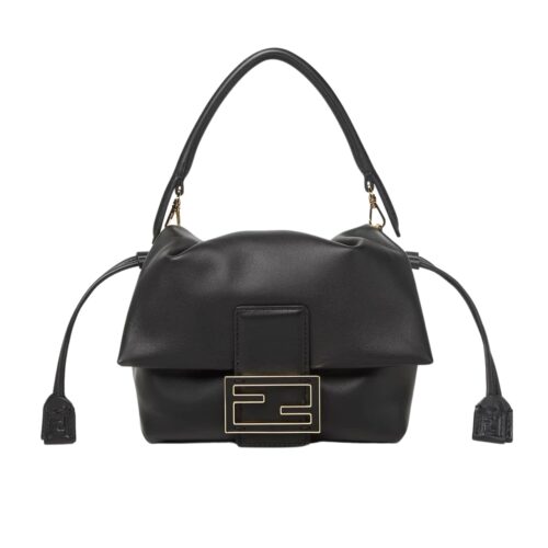 Fendi Mamma Baguette Small Leather Shoulder Bag Black 18Cm 8Bs105Abvef0Kur