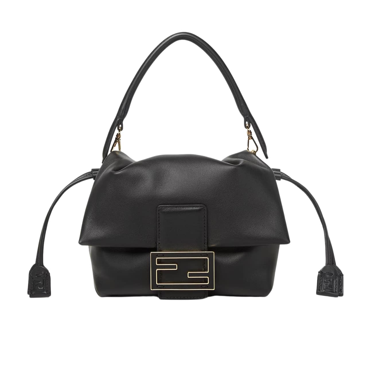 Fendi Mamma Baguette Small Leather Shoulder Bag Black 18Cm 8Bs105Abvef0Kur