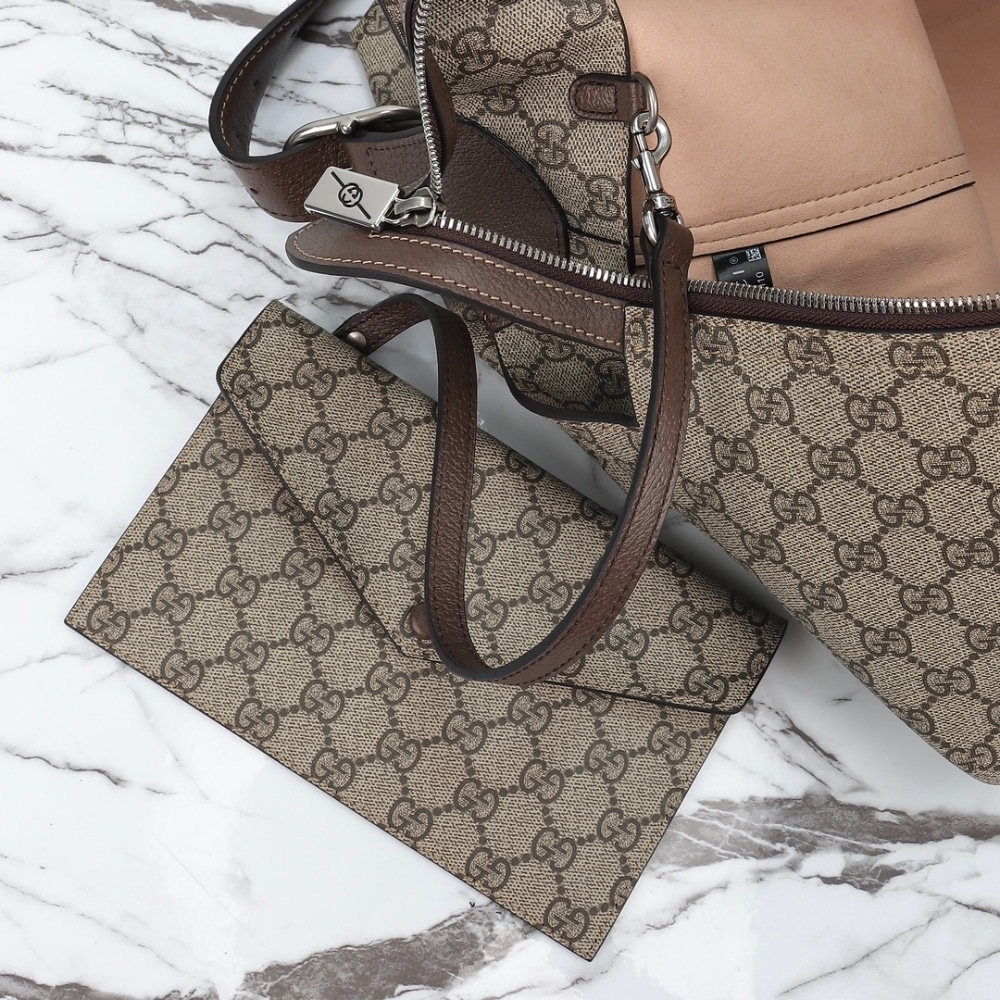 Gucci Jackie 1961 GG Supreme Canvas Shoulder Bag Beige Ebony 45Cm - Image 6