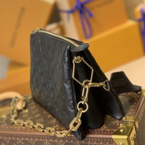 Alternative view of Louis Vuitton Coussin PM Monogram Embossed Shoulder Bag Black 26Cm M21260