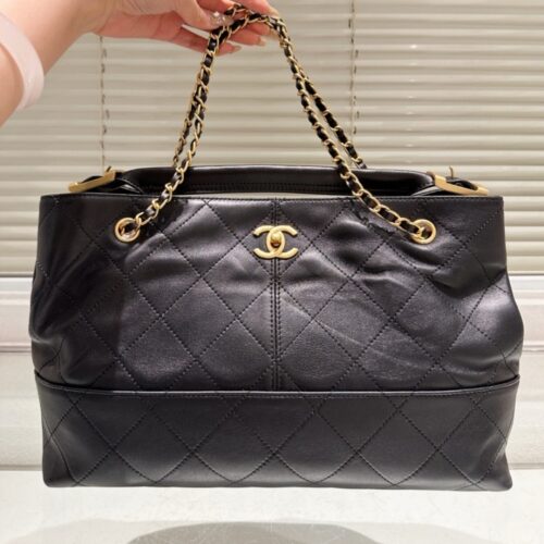 Alternative view of Chanel Shopping Bag Large Smooth Leather Tote Bag Black 36cm AS5657 B20829 94305