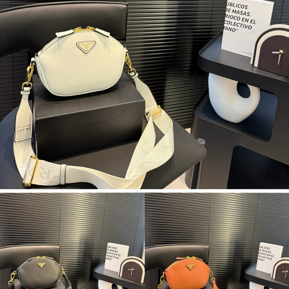 Prada Mini Leather Shoulder Bag White 21cm - Image 3