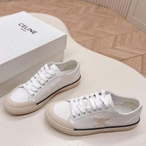 Alternative view of Celine Alan Sneaker With Triomphe In Canvas Optic White 363675148C 01Op