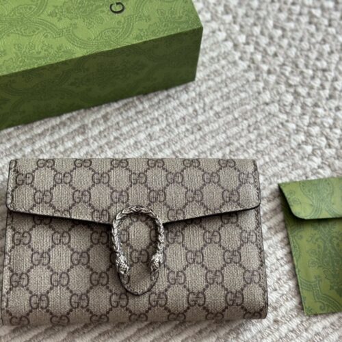 Alternative view of Gucci Dionysus Gg Supreme Chain Wallet Beige And Ebony 20Cm 401231 Khnsn 8642