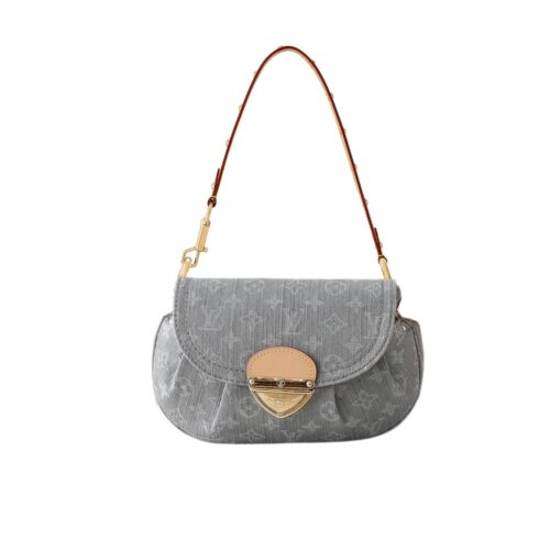 Louis Vuitton Sunset Medium Monogram Denim Shoulder Bag Grey 27cm