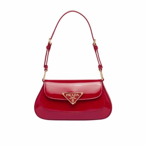 Prada Cleo Patent Leather Shoulder Bag Cherry Red 25Cm 1Bd355 069 F0E06 V Hto
