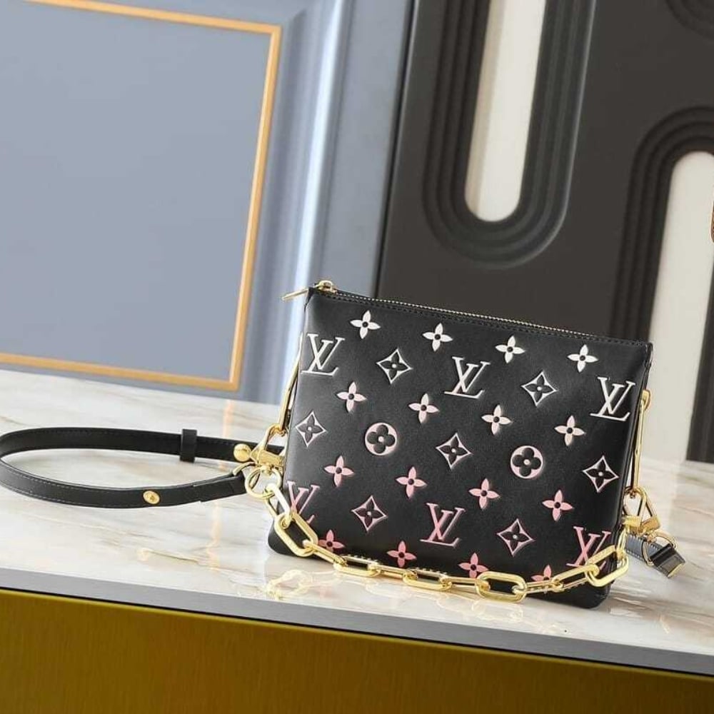 Louis Vuitton Coussin BB Leather Shoulder Bag Black Pink 21cm M12159 - Image 6