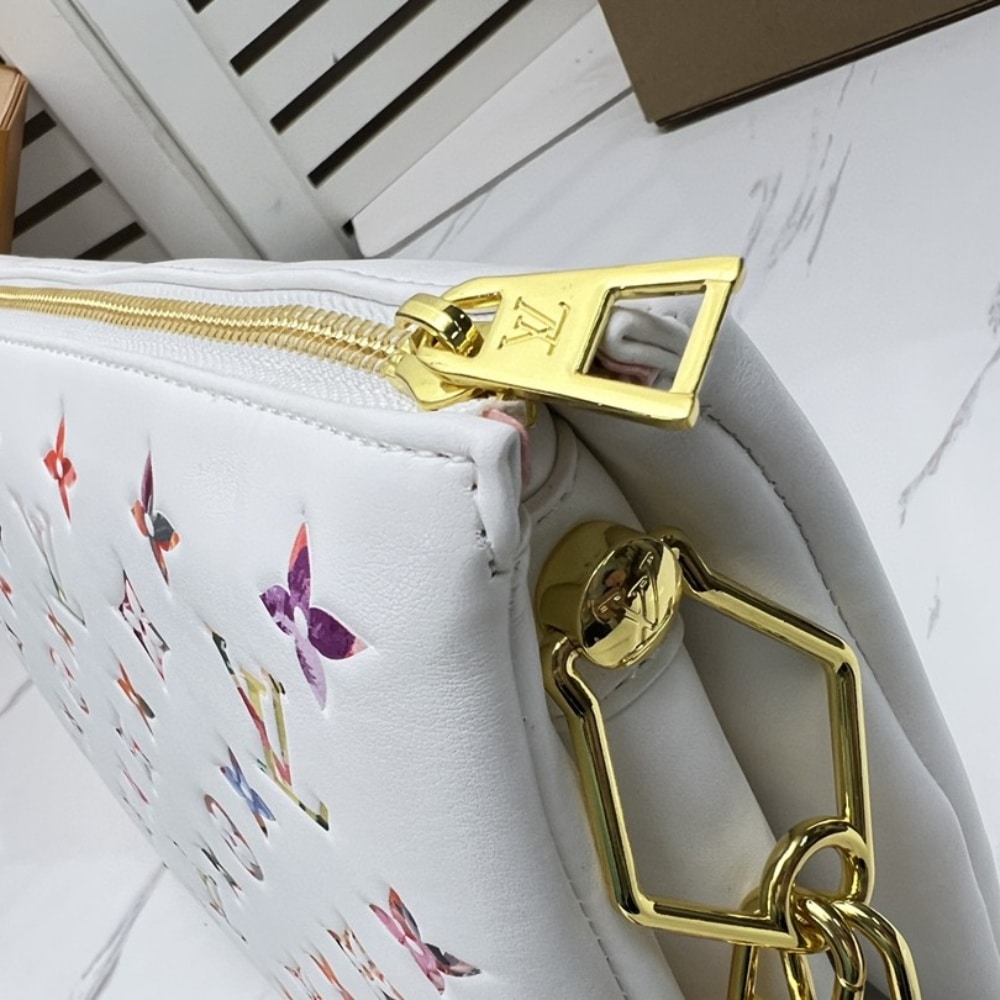 Louis Vuitton Coussin PM Monogram Embossed Shoulder Bag Multicolor Flower White 26Cm M21209 - Image 6