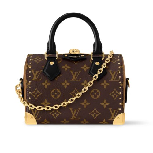 Louis Vuitton Speedy Trunk 20 Monogram Canvas Handbag Brown 20Cm M13146