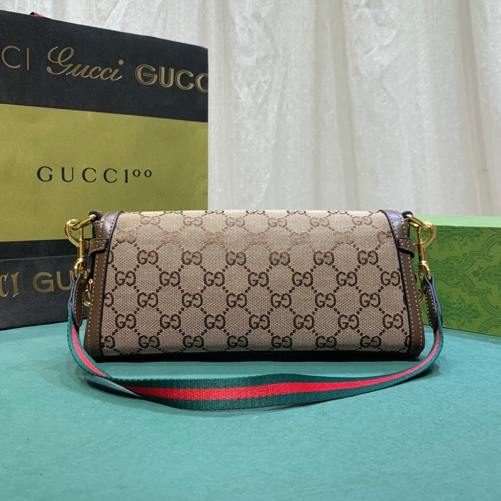 Gucci Luce Small GG Mongogram Canvas Shoulder Bag Beige And Dark Brown 27Cm 786027 FADAC 9762 - Image 3