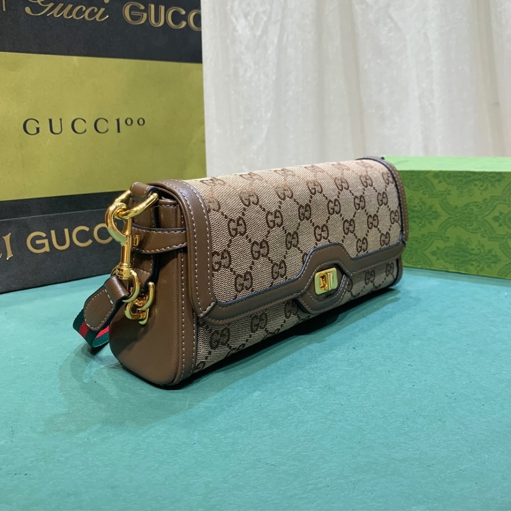Gucci Luce Small GG Mongogram Canvas Shoulder Bag Beige And Dark Brown 27Cm 786027 FADAC 9762 - Image 10
