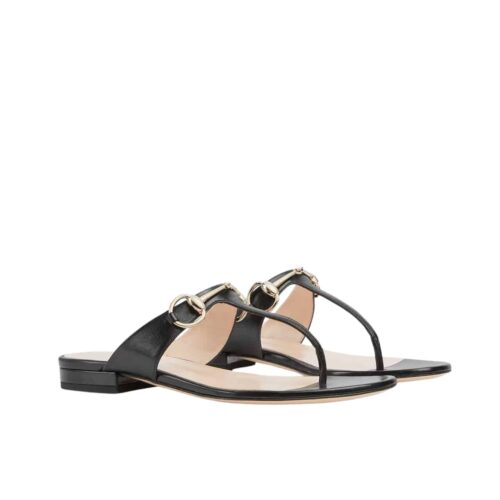 Gucci Women's Thong Sandal With Horsebit Black ‎‎816590 C9D00 1000