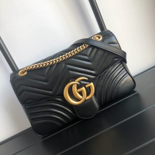 Alternative view of Gucci GG Marmont Medium Matelasse Leather Shoulder Bag Black 26Cm 443496 DTDIT 1000