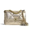 Chanel 19 Small Smooth Leather Flap Bag Metallic Gold 26cm AS1160 B05457 NC293
