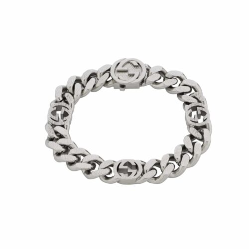 Gucci Interlocking Metal Bracelet Silver 675758 I4601 0926