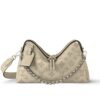 Louis Vuitton Hand It All PM  Monogram Mahina Shoulder Bag Galet Gray 29Cm M24255