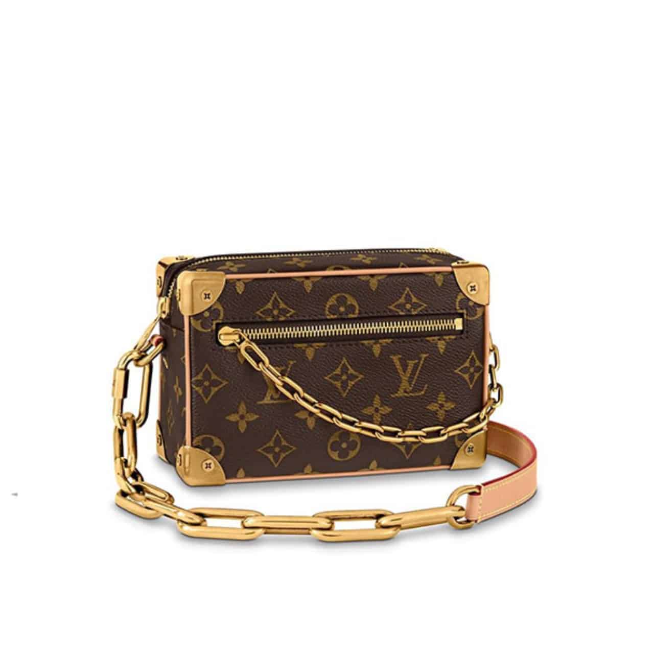 Louis Vuitton Mini Soft Trunk Monogram Canvas Shoulder Bag Brown 18cm