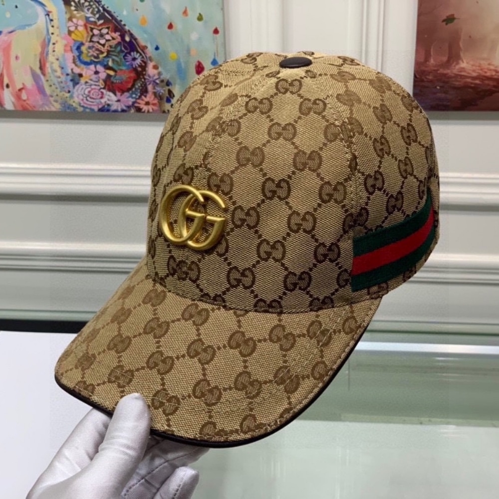 Gucci GG Canvas With Web Baseball Cap Beige And Brown - Image 5