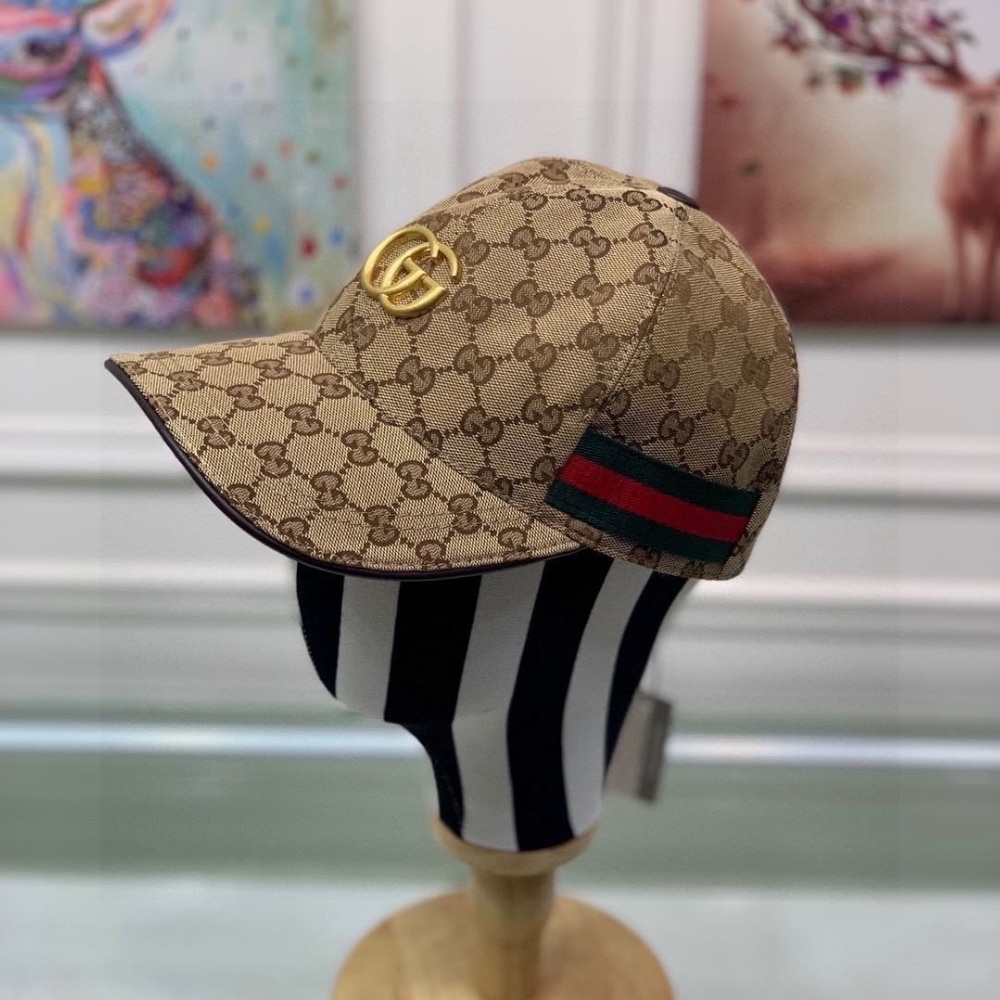 Gucci GG Canvas With Web Baseball Cap Beige And Brown - Image 6