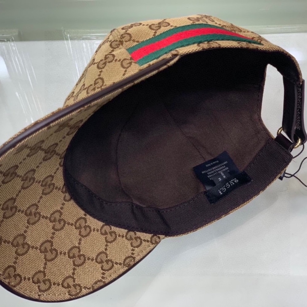 Gucci GG Canvas With Web Baseball Cap Beige And Brown - Image 7