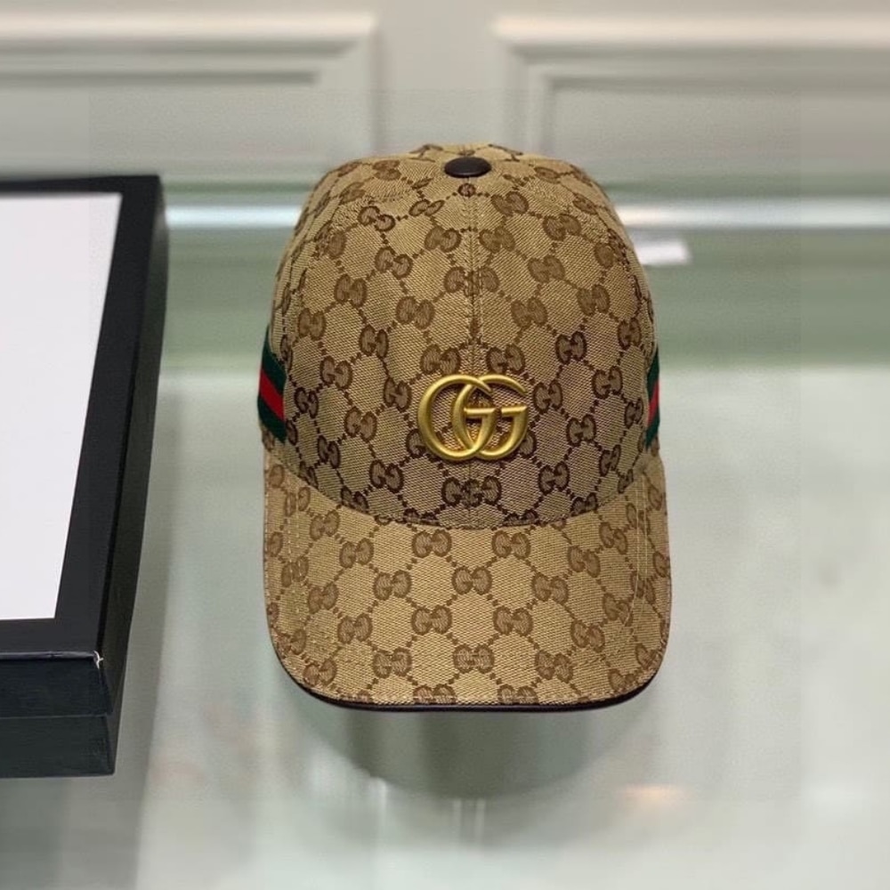 Gucci GG Canvas With Web Baseball Cap Beige And Brown - Image 3