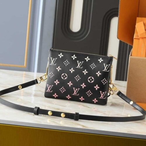 Alternative view of Louis Vuitton Coussin BB Leather Shoulder Bag Black Pink 21cm M12159