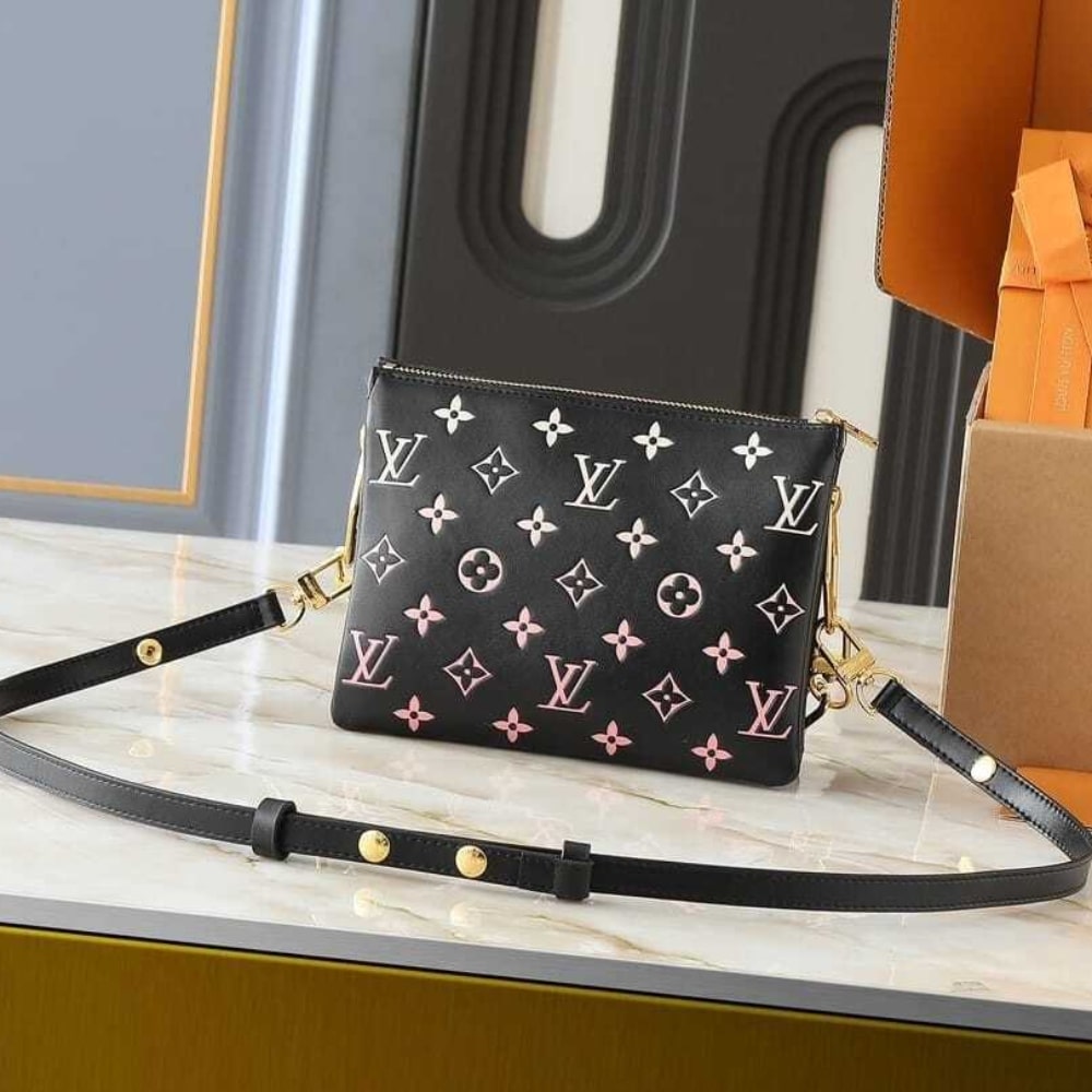 Louis Vuitton Coussin BB Leather Shoulder Bag Black Pink 21cm M12159 - Image 2