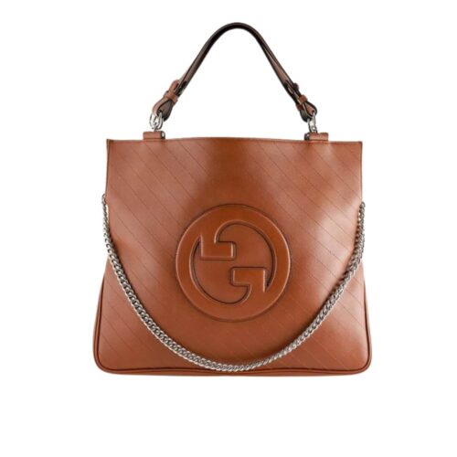 Gucci Blondie Small Leather Tote Bag Brown 30Cm