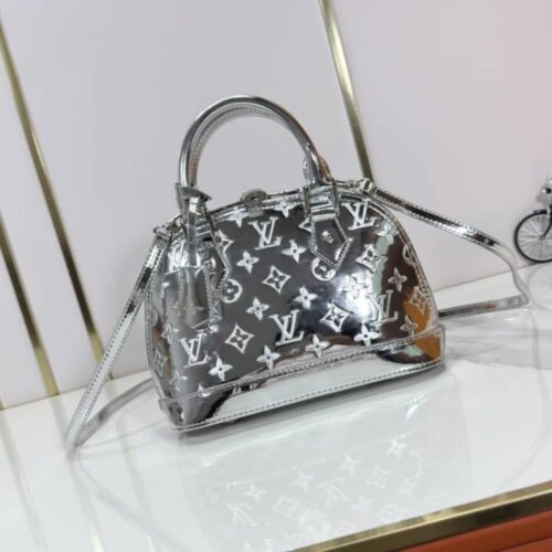 Alternative view of Louis Vuitton Alma BB Monogram Vernis Handle Bag Silver 23cm