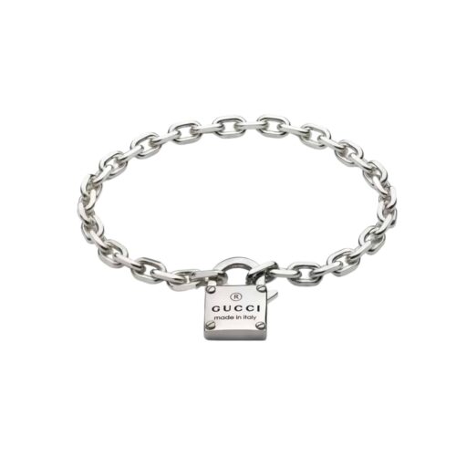 Gucci Trademark Sterling Silver Bracelet With Padlock Silver