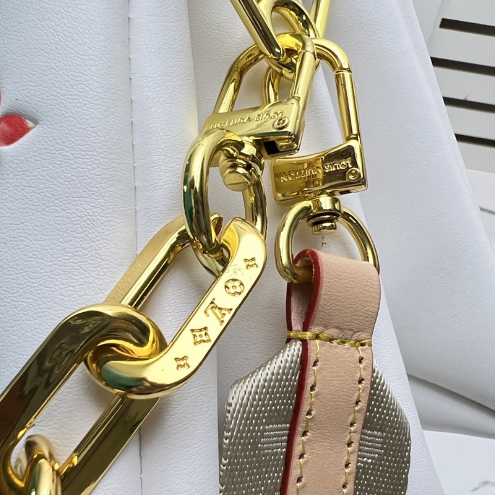 Louis Vuitton Coussin PM Monogram Embossed Shoulder Bag Multicolor Flower White 26Cm M21209 - Image 8