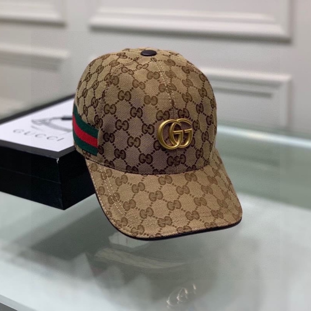 Gucci GG Canvas With Web Baseball Cap Beige And Brown - Image 8