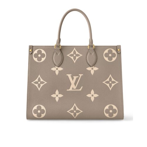 Louis Vuitton Onthego MM Monogram Empreinte Tote Bag Dove Cream 35cm M45494